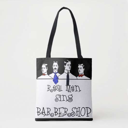 Real Mannen Sing Barbershop Tote Bag (Voorkant)