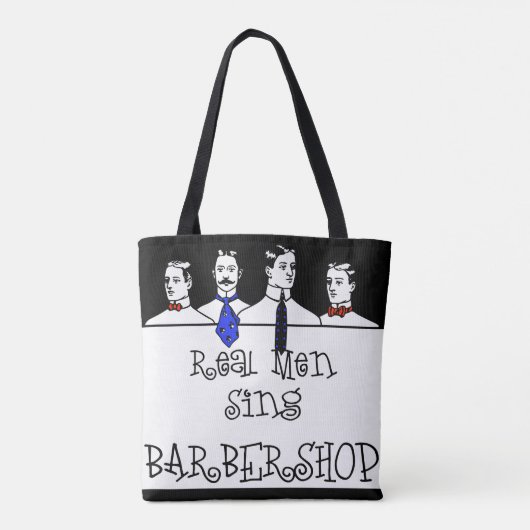 Real Mannen Sing Barbershop Tote Bag (Achterkant)