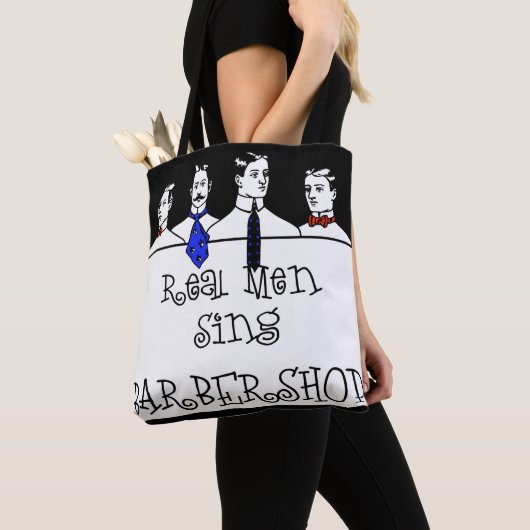 Real Mannen Sing Barbershop Tote Bag (Dichtbij)