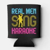 Real Mannen Sing Karaoke Funny Singer Blikjeskoeler (Achterkant)