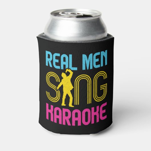 Real Mannen Sing Karaoke Funny Singer Blikjeskoeler (Blikje Achterkant)