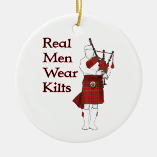 Real Mean Draag Kilts Funny Scottish Bagpiper Keramisch Ornament