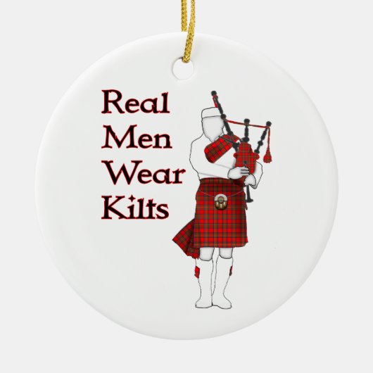 Real Mean Draag Kilts Funny Scottish Bagpiper Keramisch Ornament (Voorkant)