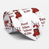 Real Mean Draag Kilts Funny Scottish Bagpiper Stropdas (Opgerold)