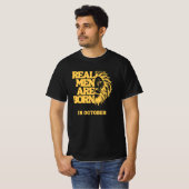  Real Men Are Born In October T-shirt (Voorkant volledig)