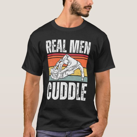Real Men Cuddle Brazilian Jiu Jitsu T-shirt (Voorkant)