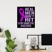 Real Men Don't Hit Stop Domestic Violence Poster (Thuiskantoor)