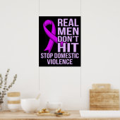 Real Men Don't Hit Stop Domestic Violence Poster (Keuken)