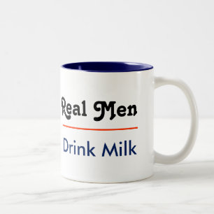 Real Men Drink Milk Tweekleurige Koffiemok