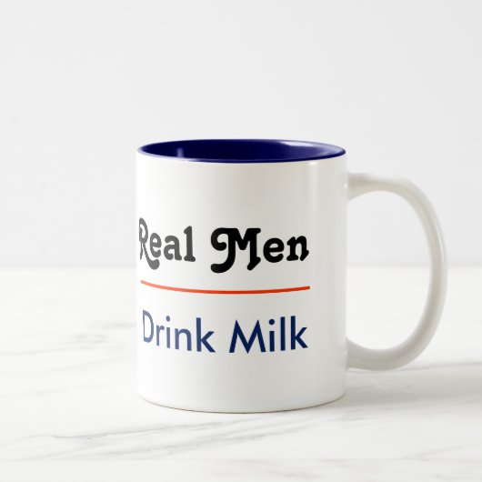 Real Men Drink Milk Tweekleurige Koffiemok (Rechts)