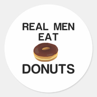 REAL MEN EAT GEGEVENS RONDE STICKER