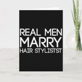 Real Men Marry Hair Stylists Funny Hairdresser Bab Kaart (Voorkant)
