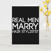 Real Men Marry Hair Stylists Funny Hairdresser Bab Kaart (Gele Bloem)