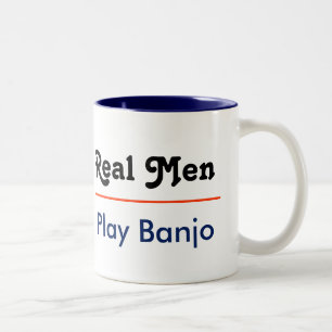 Real Men Play Banjo Tweekleurige Koffiemok