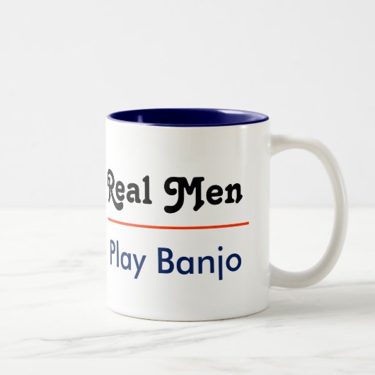 Real Men Play Banjo Tweekleurige Koffiemok (Rechts)