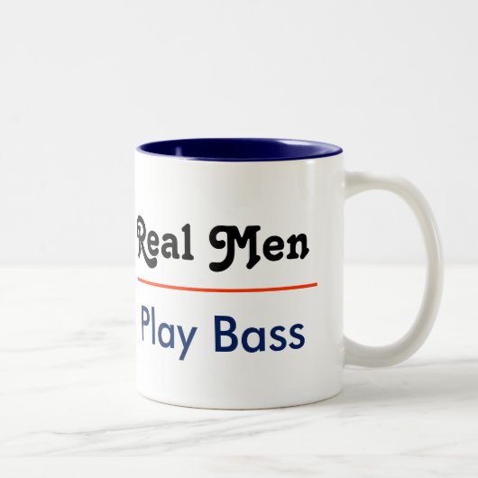 Real Men Play Bass Tweekleurige Koffiemok (Rechts)