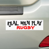 REAL MEN PLAY, RUGBY BUMPERSTICKER (Op auto)