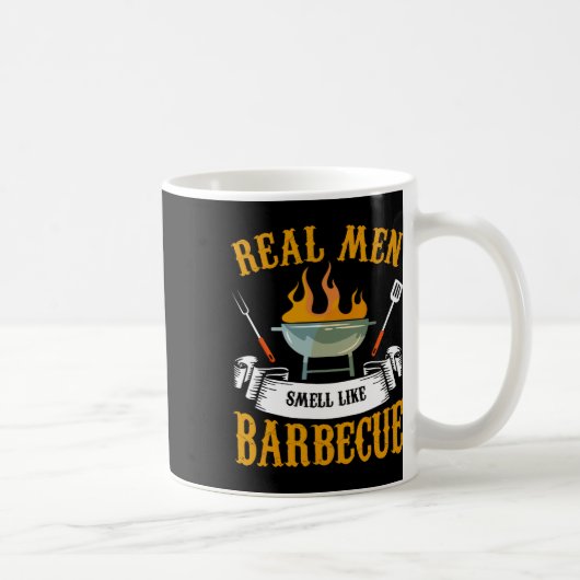 Real Men Smell Like Byrbecue Bbq Grilling Grill Co Koffiemok (Rechts)