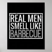 Real Men Smell Like Byrbecue Funny Bbq Grill Dad G Poster (Voorkant)