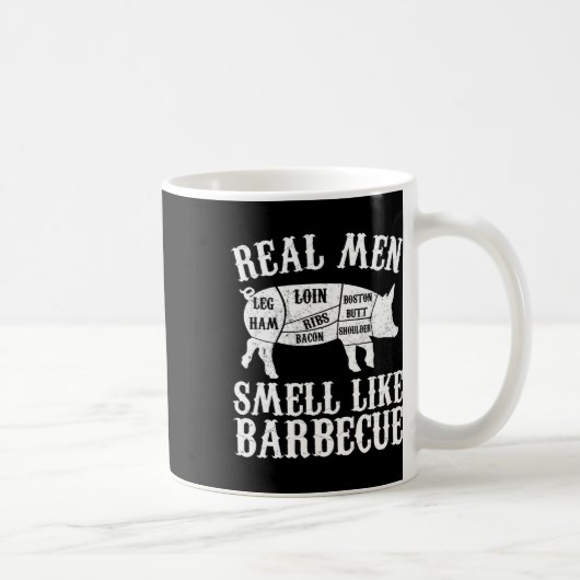 Real Men Smell Like Byrbeque Bbq Byrbecue Grilling Koffiemok (Rechts)