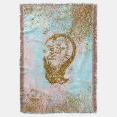 Real Mermaid Life - Glitter Gold Mermaid Deken (Voorkant Verticaal)