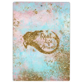 Real Mermaid Life - Glitter Gold Mermaid Klembord (Achterkant)