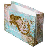 Real Mermaid Life - Glitter Gold Mermaid Large Cadeautasje (Voorkant Gekanteld)