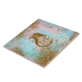 Real Mermaid Life - Glitter Gold Mermaid Tegeltje (Zijkant)