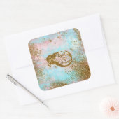 Real Mermaid Life - Glitter Gold Mermaid Vierkante Sticker (Envelop)