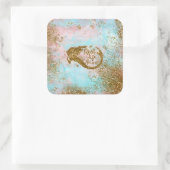 Real Mermaid Life - Glitter Gold Mermaid Vierkante Sticker (Tas)