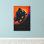 Real Moto Club Vintage PosterEurope Canvas Afdruk (Insitu (Houten vloer))