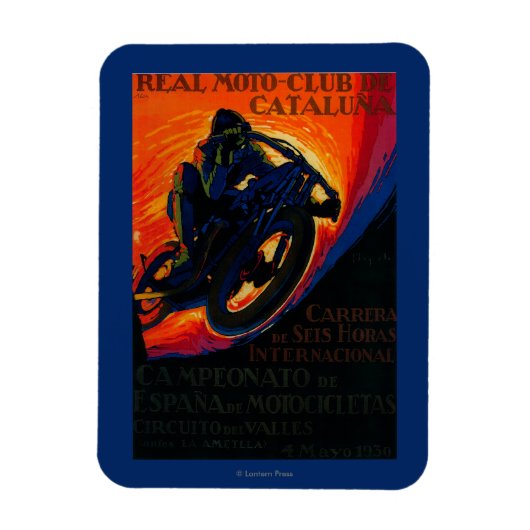 Real Moto Club Vintage PosterEurope Magneet (Verticaal)