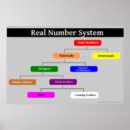 Real Number System Wiskunde Poster