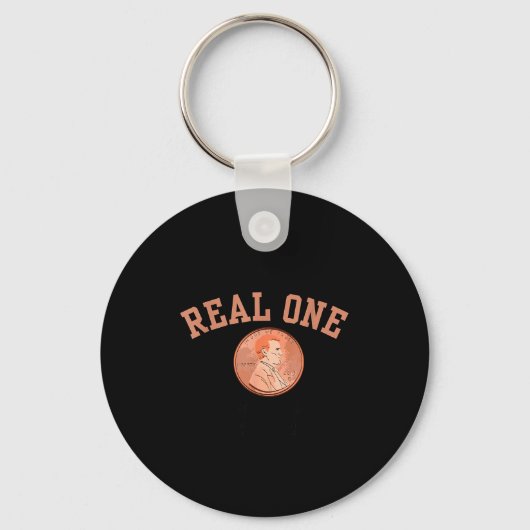 Real One Penny Rip, Funny Coin Memorial,cent Retir Sleutelhanger (Voorkant)