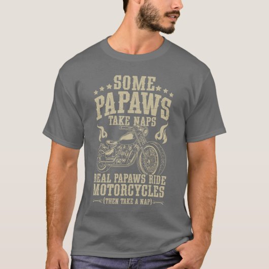 Real Papaws Ride Motorcycle Rider Papaw Biker Papa T-shirt (Voorkant)