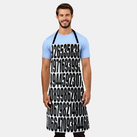 Real Pi Cijfers Zwarte en Witte Wiskunde Aantallen Schort (Gedragen)