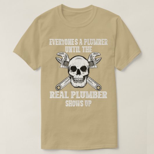 Real Plumber Skeleton Funny Plumbing Pipefitter GR T-shirt (Design voorkant)