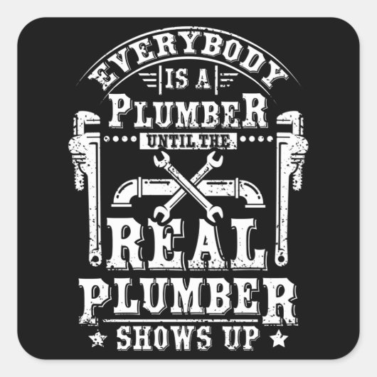 Real Plumber Vierkante Sticker (Voorkant)