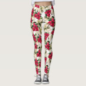 Real Poinsettia Print Leggings (Voorkant)