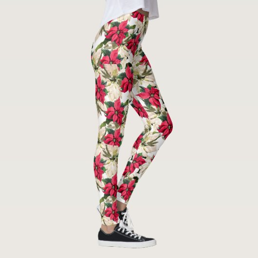 Real Poinsettia Print Leggings (Rechts)
