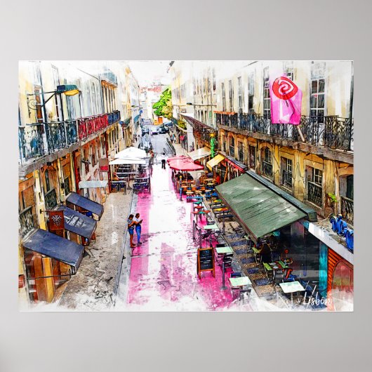 Real Portugal — Lissabon Street Poster (Voorkant)