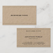Real Premium Kraft Paper Elegant Company Plain Visitekaartje (Voorkant / Achterkant)