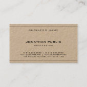 Real Premium Kraft Paper Elegant Company Plain Visitekaartje (Achterkant)
