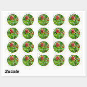 Real Red Strawberry Photo Berry First Birthday Ronde Sticker (Vel)
