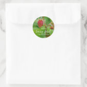 Real Red Strawberry Photo Berry First Birthday Ronde Sticker (Tas)