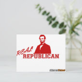 Real Republican, Lincoln, Nooit Trump Briefkaart (Staand voorkant)