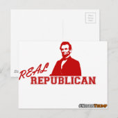 Real Republican, Lincoln, Nooit Trump Briefkaart (Voorkant / Achterkant)