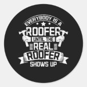 Real Roofer Ronde Sticker (Voorkant)