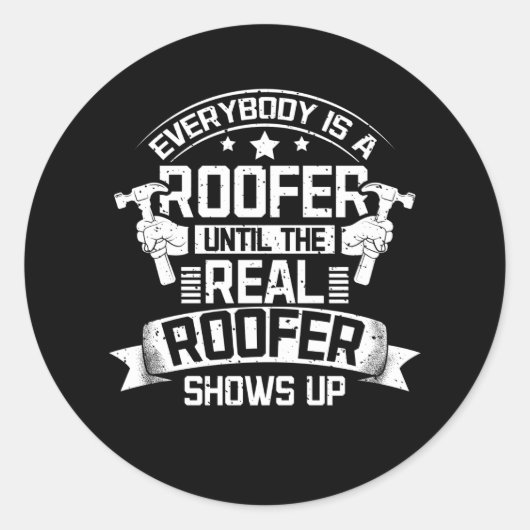Real Roofer Ronde Sticker (Voorkant)