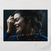 Real Roos Gold Editable Photo Template Afstuderen Folie Uitnodiging (Voorkant)